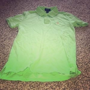 Lime green boys polo shirt size L (14-16)